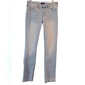 TRUE RELIGION BILLIE MID RISE STRAIGHT JEANS LIGHT BLUE SIZE 28